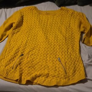 Dressbarn Sunny Yellow Textured Sweater